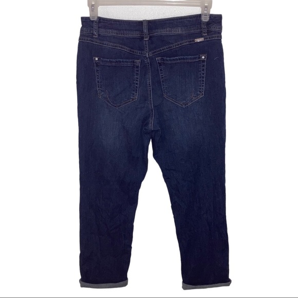 Inc Boyfriend Distress Crystal Crop Womens Jeans 10 Blue - Picture 12 of 12